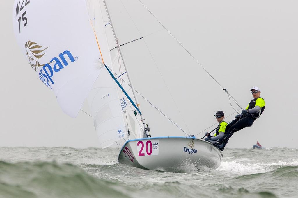 Jo Aleh and Polly Powrie lead in the 2013 470 World Championships at La Rochelle, France © 470 Internationale http://www.470.org